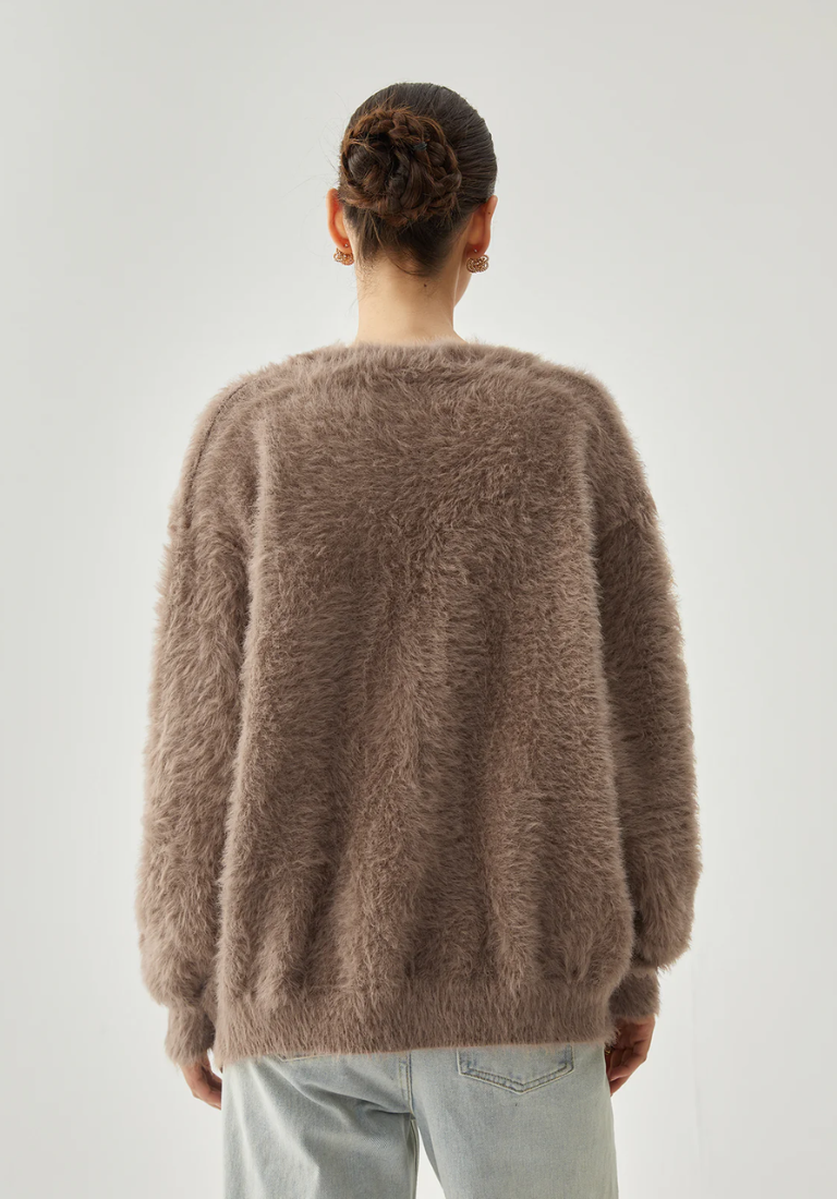 Button-down Fuzzy Cardigan